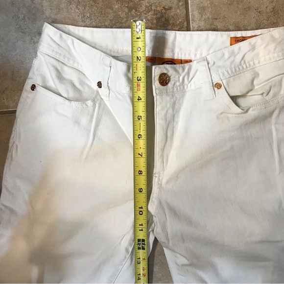 ▪️Tory Burch Cropped Slim Boot White Jeans - Picture 13 of 15